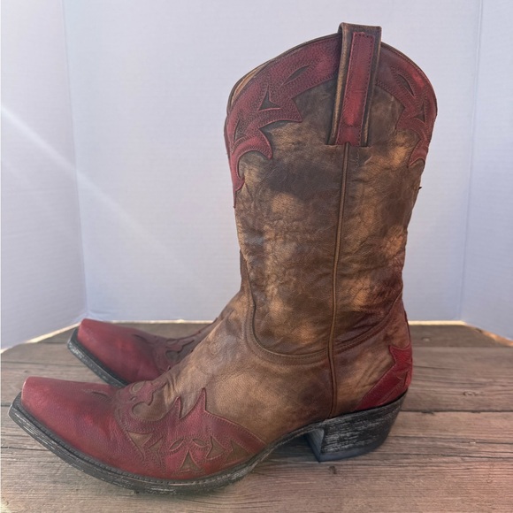 Old Gringo Tan and Red Leather Boots Frida